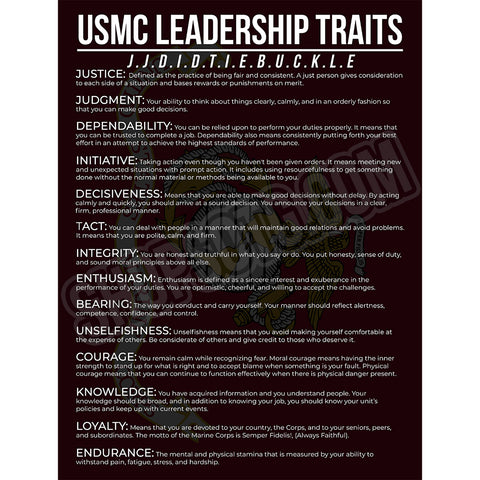 Marine Corps Leadership Traits Poster